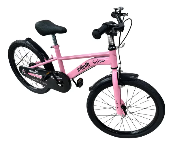 Bicicleta Infantil Aro20 Rosa Preto Infiniti Kids