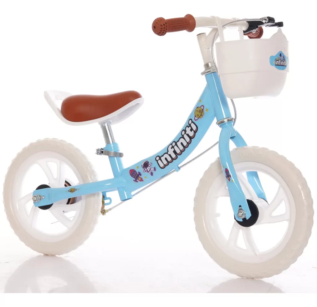 Bicicleta Balance Infiniti Kids Aro 12 Azul Com Branco