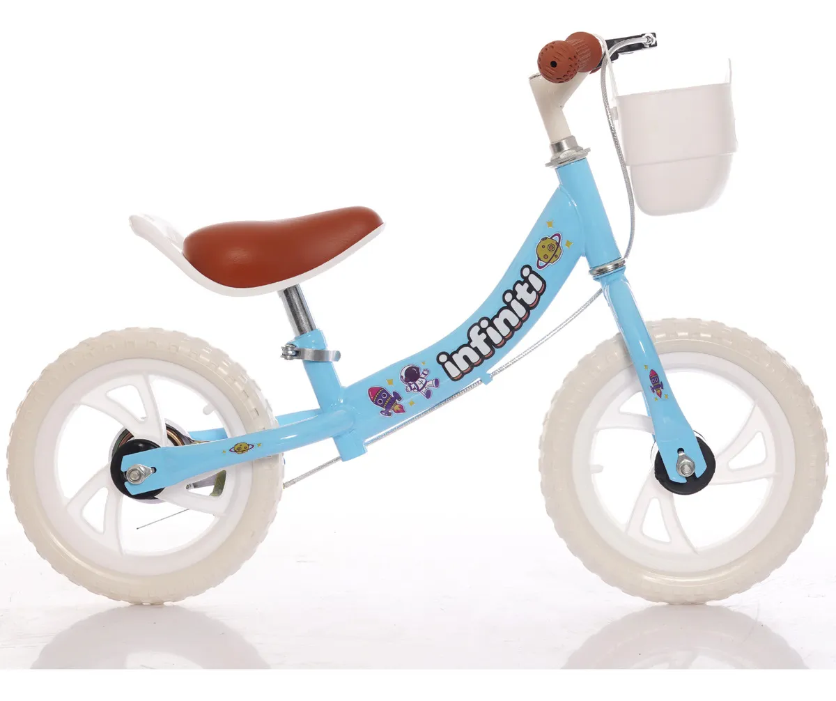 Bicicleta Balance Infiniti Kids Aro 12 Azul Com Branco - Imagem 2