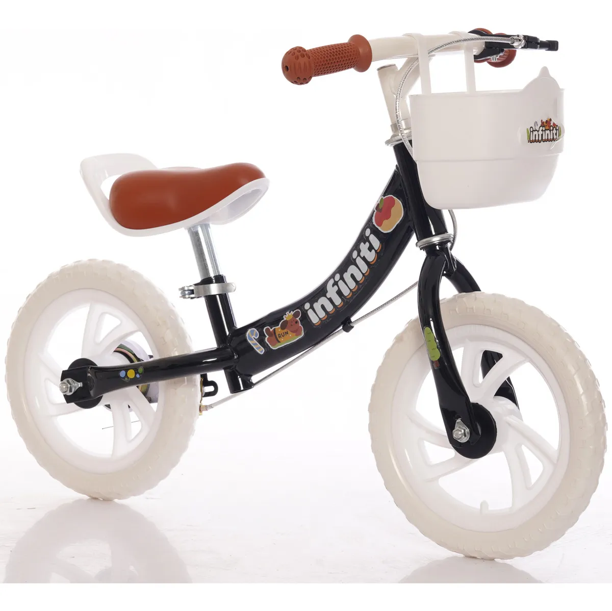 Bicicleta Balance Infiniti Kids Aro 12 Preto Com Branco