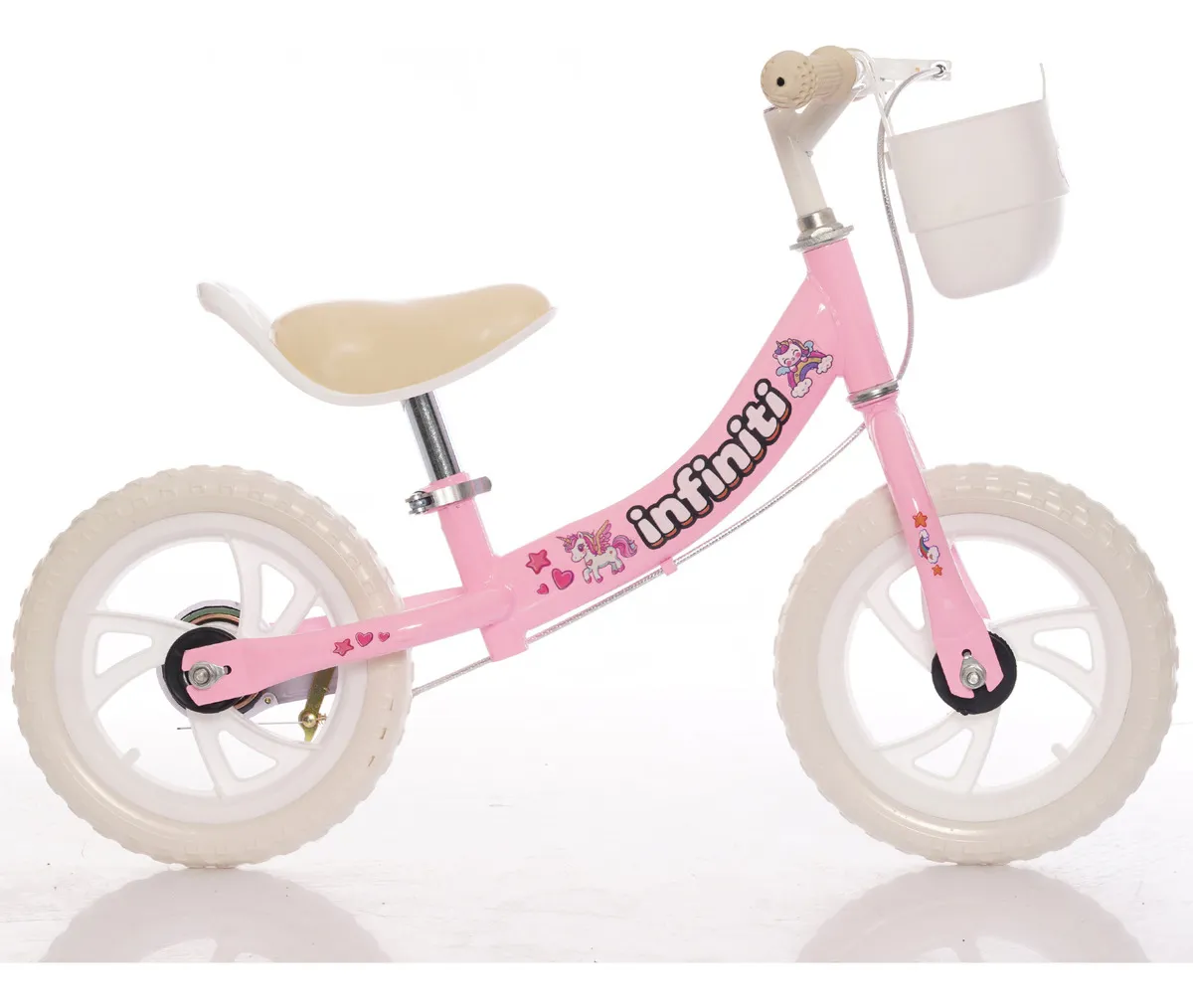 Bicicleta Balance Infiniti Kids Aro 12 Rosa Com Branco - Imagem 2