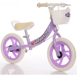 Bicicleta Balance Infiniti Kids Aro 12 Roxo Com Branco