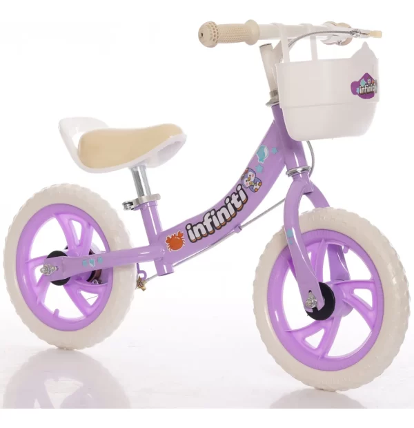 Bicicleta Balance Infiniti Kids Aro 12 Roxo Com Branco