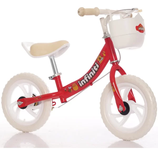 Bicicleta Balance Infiniti Kids Aro 12 Vermelha e Branco
