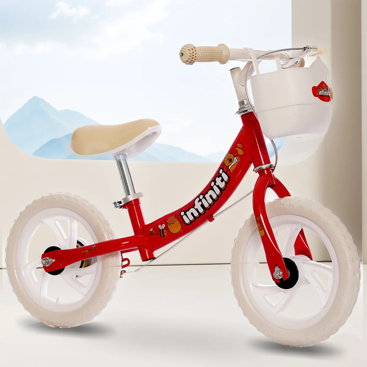 Bicicleta Balance Infiniti Kids Aro 12 Vermelha e Branco - Imagem 4