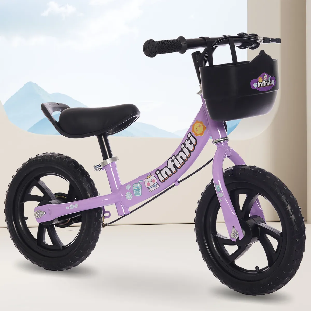 Bicicleta Balance Infiniti Kids Aro 12 Roxo Com Preto - Imagem 3