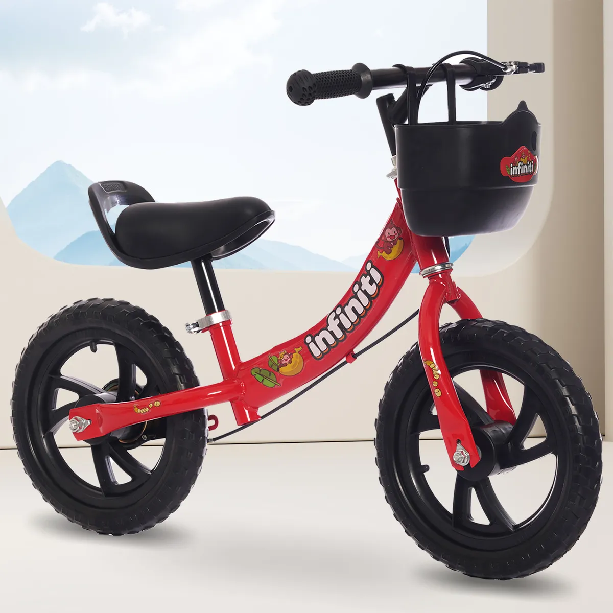 Bicicleta Balance Infiniti Kids Aro 12 Vermelha e Preto - Imagem 3