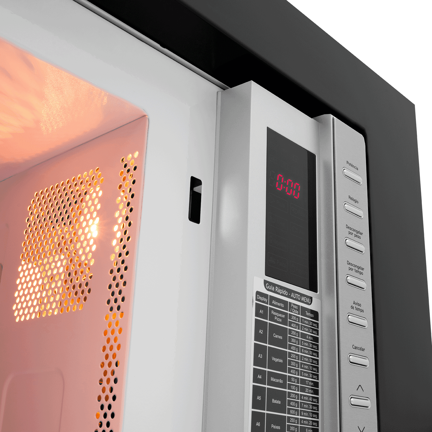 MICRO-ONDAS FISCHER FIT LINE EMBUTIR 25L MOLDURA PRETA 220V - Imagem 4