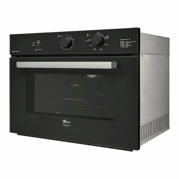 Forno a gás Fischer infinity de embutir 50l com grill Preto